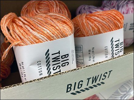 Big Twist Cotton Yarn skeins showing texture and colors
